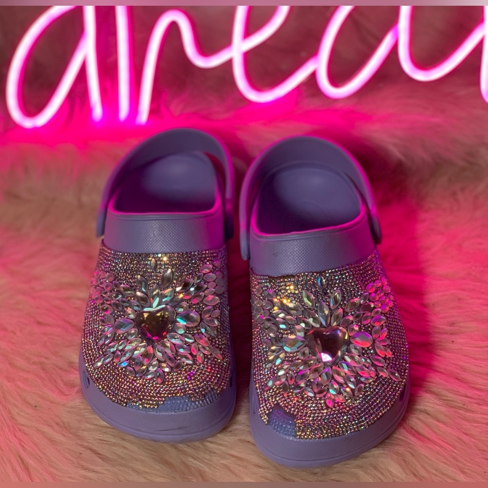 Sparkly Lavender Kids Clogs